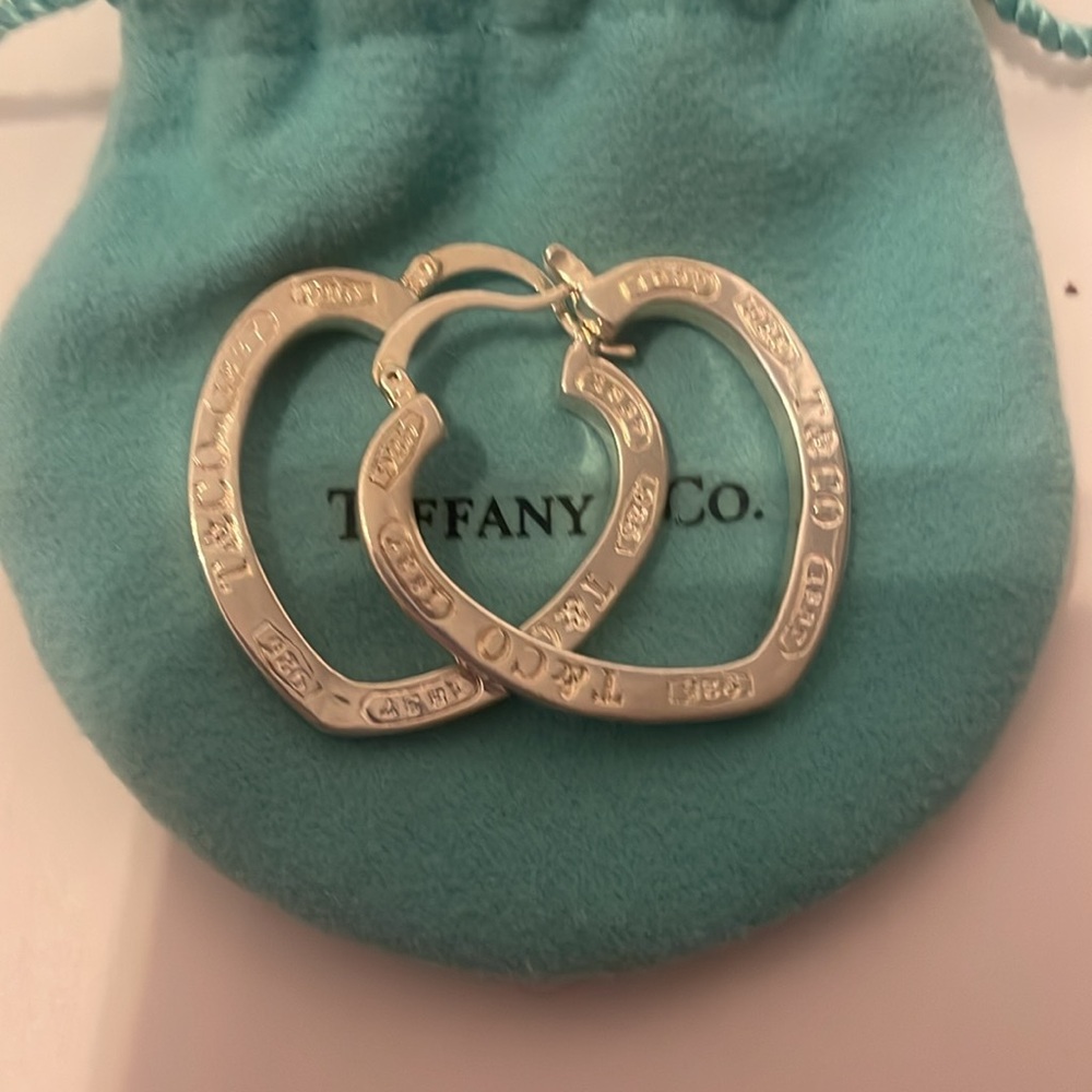 Open Heart Hoop earrings Sterling silver
